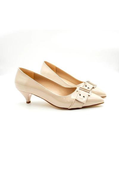 LOVE SHINE Amoria Women's Belt Buckle Pointed Toe Heeled Shoes Elegant Design