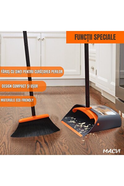 MACVI Broom and Dustpan Set