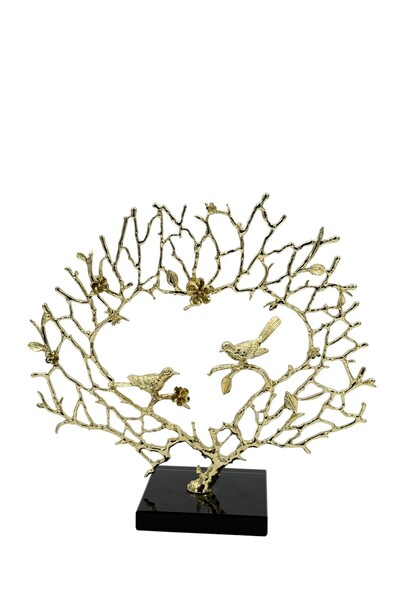 BİNDAWOOD B&D Décor Item with birds and tree design - Gold