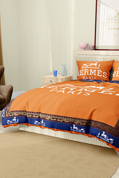 Marcalanya Duvet Cover Set Double Size Cotton Satin Fabric 6 Pieces 3D Digital Printing Duvet Cover Set Model No: