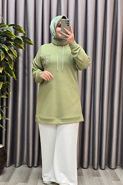 Elmas Tesettür Women's Clothing Modal Tunic with Embroidered Back