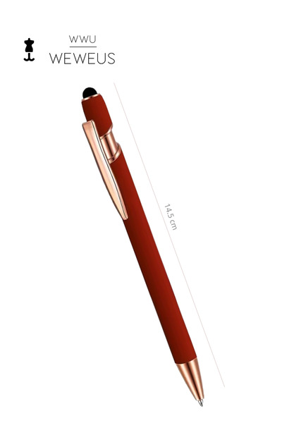 Weweus Kırmızı Düz Geçmeli Tasarım Lüks Tükenmez Kalem