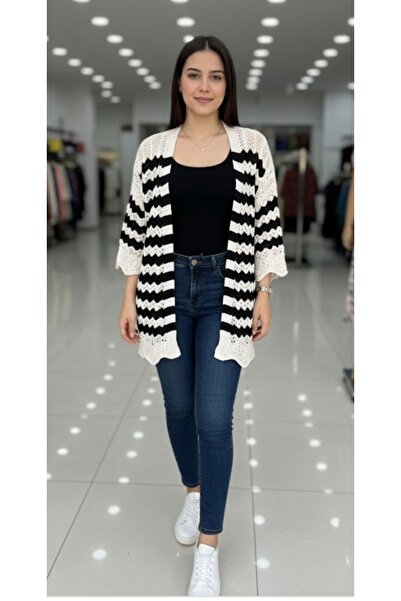 BİLGENS BUTİK Γυναικεία εποχιακή διάτρητη πλεκτή ζακέτα