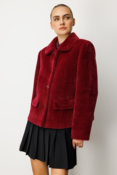 Ekol Plush Coat with Bag Pocket