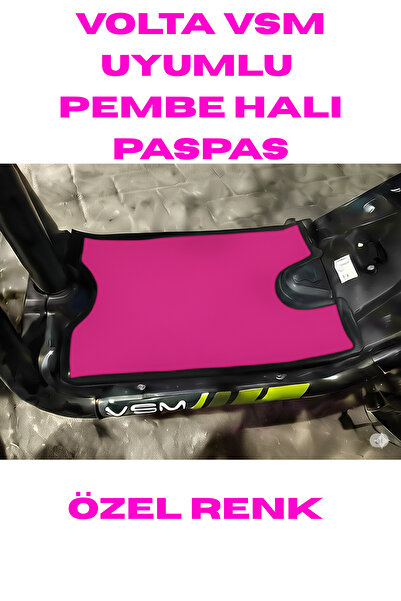 RS JANTİ STORE VOLTA VSM Uyumlu Özel Pembe Kalın Halı Paspas - Güçlü Cırtlı Yapışkanlı & Yıkanabilir