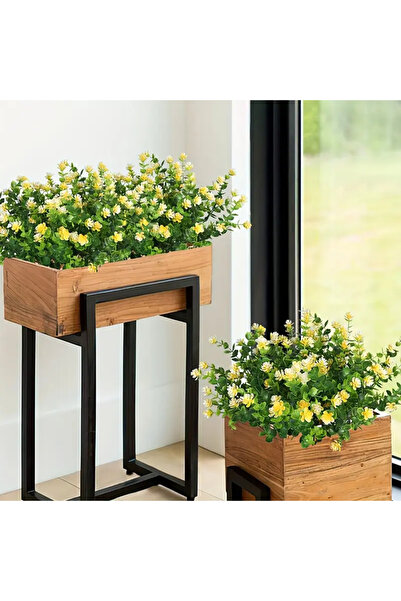 DEFNE DECOR Yapay Çiçek Sari Mineli Şimşir Okalitus Dekoratif Yapay Bitki