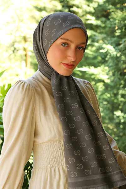 moda nokta Şal cu două feţe din mătase de caşmir cu model G