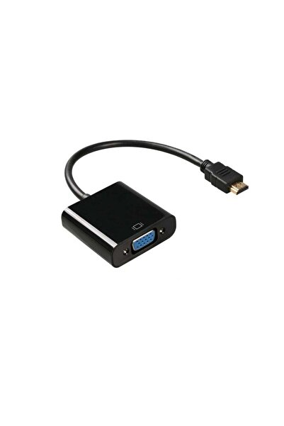 FUJISHKA كابل محول فيديو ميني HDMI إلى VGA – ذكر إلى أنثى، 1080 بكسل، 25 سم، أسود