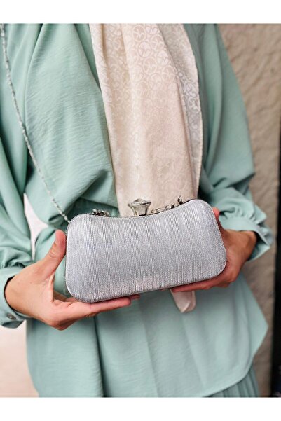 Çanta Trend Women's Scholarship Handbag and Crossbody Chain Long Strap Crystal Stone Evening Bag