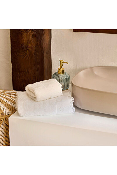 Karaca Home Artisan Demeter 100% Cotton Hand Towel Ecru 30X50 cm