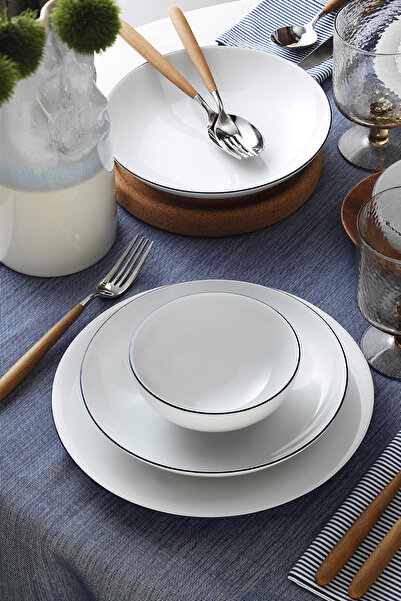 Kütahya Porselen Zeugma 24 Parça 6 Kişilik Yemek Takımı Lacivert