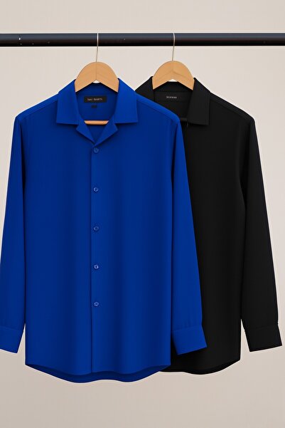 OTAKU طقم قمصان رجالي من قماش ايروبين بأكمام طويلة مكون من قطعتين