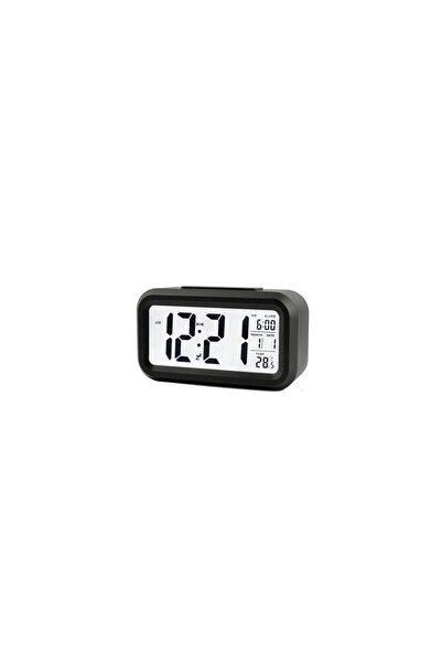 SOHO Smart Clock with Time, Date, Temperature Display, Ambient Light Sensor, L14 x W4.5 x H6.5, Black