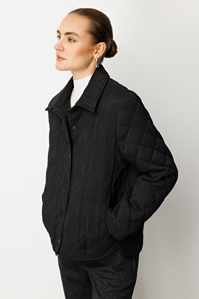 Ekol Textured Snap Button Coat