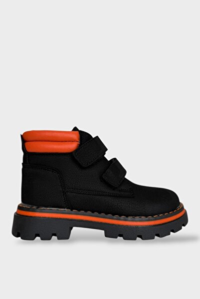 Liger Double Velcro, Fleece Inside, Non-Slip Sole Children's Boots Black - Orange
