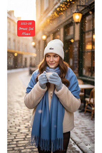 Lady 1011 Kalın Saçaklı Omuz Şal