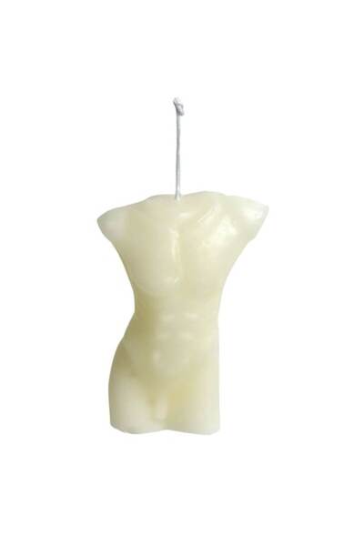 MYONNA IT & E- COMMERCE Paraffin Candle - Male Torso Model, Ecru, 9x5x12 cm