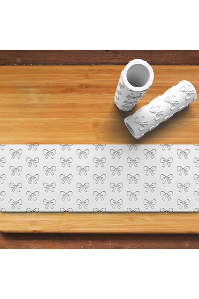 PatatesBaskı Polimer Kil Desen Verici Merdane Kurdele Desenli