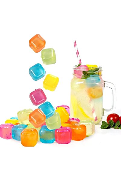 Generic Reko 72 pcs Reusable Ice Cubes Plastic Squares for Drinks filled pure watr