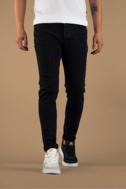 bombe Men's Slim Fit Slim Fit Black Nail Denim Jeans