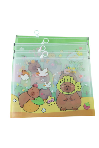 BAM MY PLANNER Capybara Designed Zippered A4 File 1 Pc