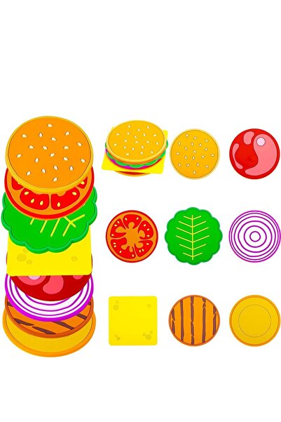 Generic SYOSI Burger Coasters Set of 8, Novelty Bar Coasters for Drinks, 3.5 inch Non-Slip Hamburger Coaste
