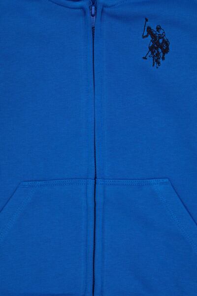 U.S. Polo Assn. Boy's Cobalt Zippered Hooded Sweatshirt 50316706-Vr032