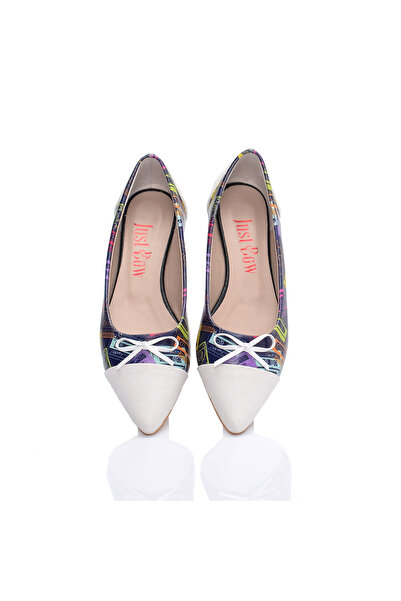 JustBow Printed Women's Ballerinas with Bow Detail