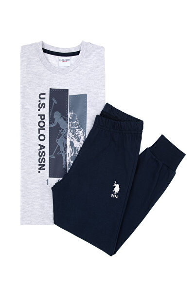 U.S. Polo Assn. Erkek Çocuk Gri Melanj Pijama Takımı 50318566-VR086