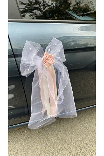 Buketim Seninle Ornament pentru mașina de mireasă cu o singură trandafiră roz...