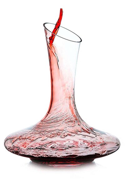 Generic KASTWAVE Decanter, Hand Blown Lead Free Crystal Carafe, Large 1800 ml Capacity, Red Aerator and B