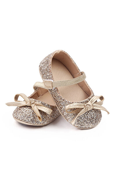 BebeNou Pantofi pentru bebeluși cu sclipici auriu mdd2754-1-ac13, mărimea 19