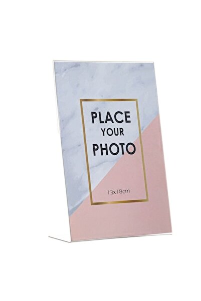 SHOPIENS Transparent Plastic Photo Frame with Stand, 13x18 cm