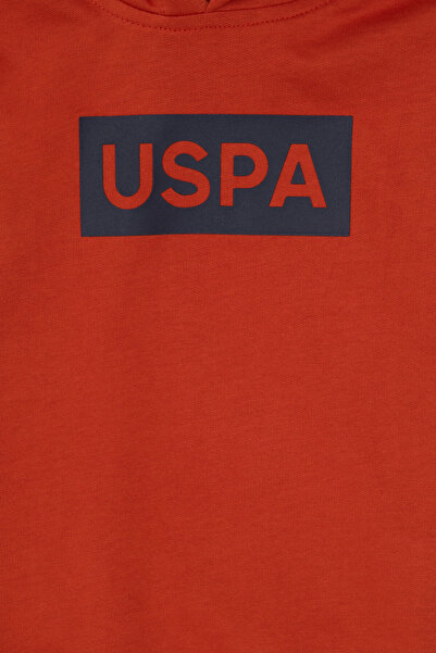 U.S. Polo Assn. Boy's Çocuk Kiremit Basic Hooded Sweatshirt 50307748-Vr031