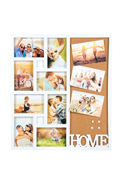 SHOPIENS Photo Collage Frame Model Home, White, 8 Photos, 48x54 cm, Glass