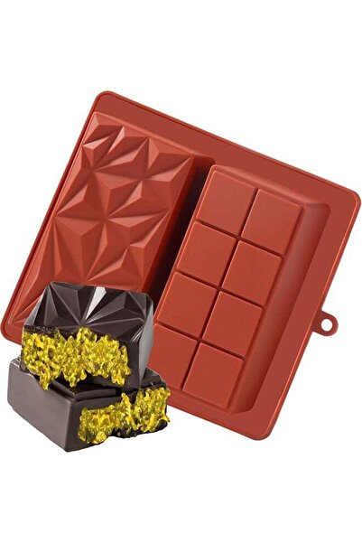 Generic Chocolate Bar Mold Deep Dubai 2 Inch Pistachio Chocolate Bar Silicone Thick Mold for Stuffed Bar, L