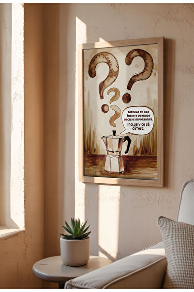21mxm Poster pânză bucătărie neînrămat - Citat amuzant românesc - Imprimeu digital - Decizii importante