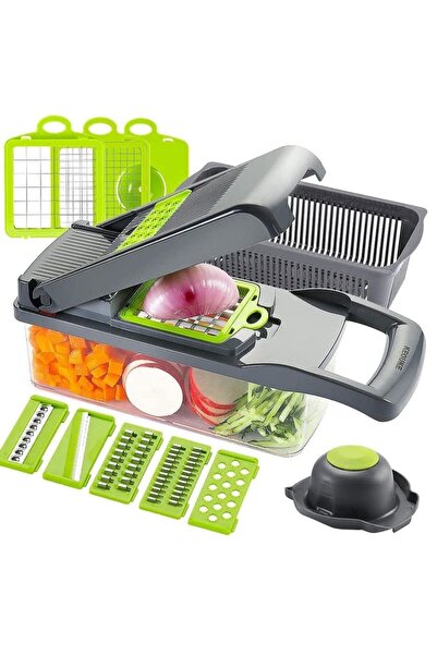 Generic قطاعة الخضار - 12 في 1 قطاعة البصل وقطاعة الفواكه وقطاعة الماندولين و...