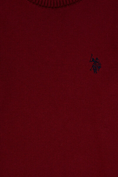 U.S. Polo Assn. Boy's Burgundy Crew Neck Basic Sweater 50315586-Vr014