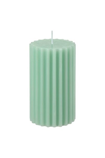 MYONNA IT & E- COMMERCE Decorative Pillar Scented Candle - Iris Aroma, Marine Green, 7x12 cm