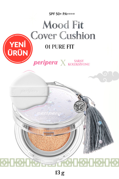 PERIPERA Yarı Mat Bitişli Filtre Etkili Cushion Mood Fit Cover Cushion SPF50+PA++++(01 Pure Fit)