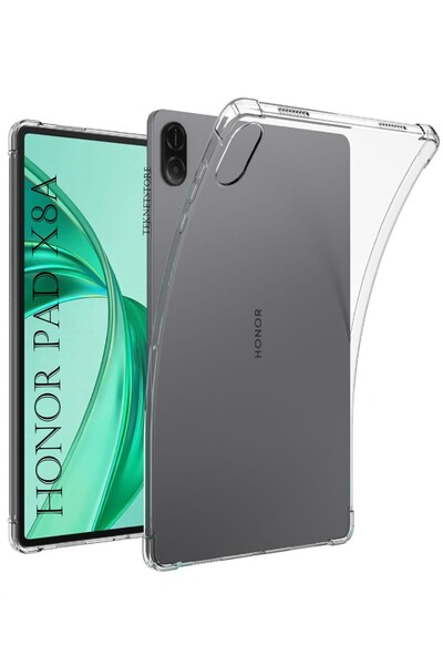 TEKNETSTORE Honor Pad X8A 11 İnç Kılıf Şeffaf Silikon Köşe Korumalı Clear Darbe Emici Arka Kapak