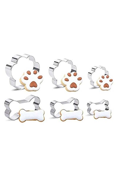 Generic erorex 6 Piece Dog Cookie Cutter Set, Cartoon Dog Bone, Paw Print Animal Cookie Cutters Dog Shaped