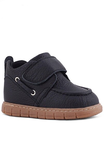 Rakerplus Genuine Leather Black Velcro Baby Boots