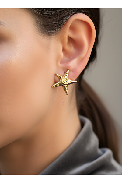 TURBİJ أقراط نسائية ذهبية اللون على شكل نجم البحر