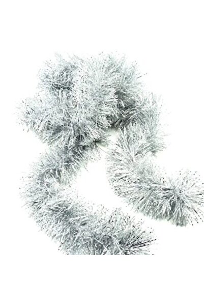 SHOPIENS Shiny two-color Christmas tinsel, PVC, 10x200 cm, silver/white