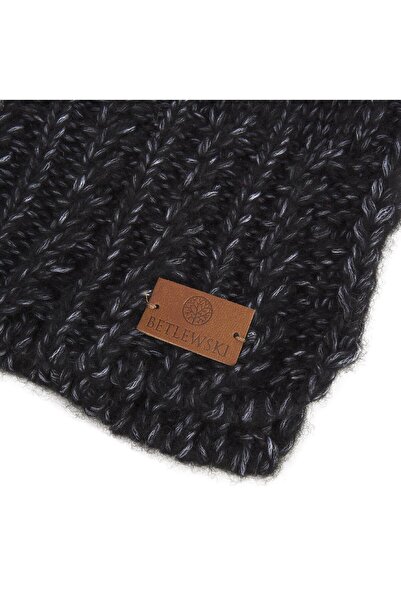 Betlewski BDSZ-W2 BLACK Women's wool scarf WINTER