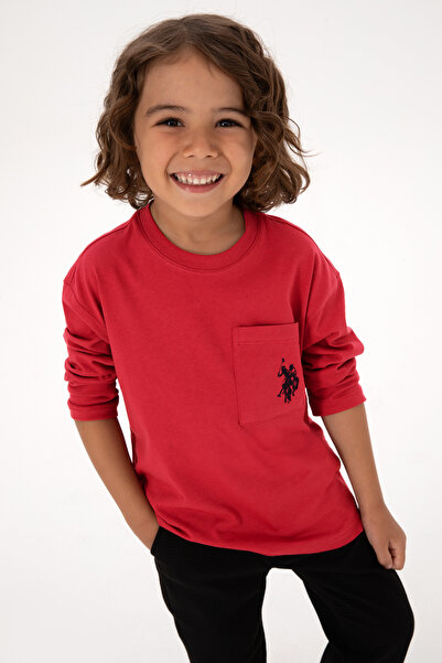 U.S. Polo Assn. Erkek Çocuk Fuşya Bisiklet Yaka Sweatshirt 50314033-VR104