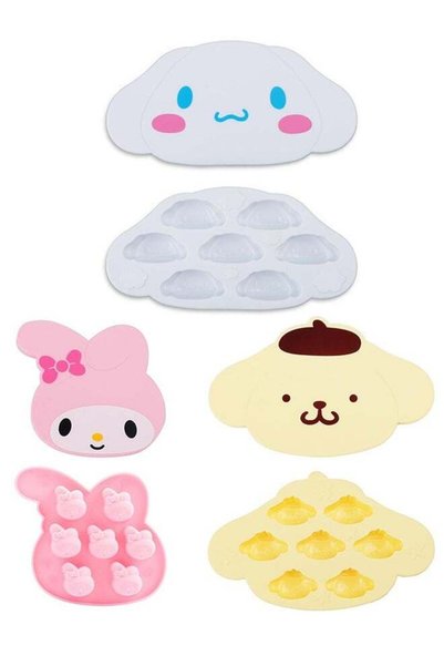 Generic 3Pcs Sanrio Cute Ice Cube Tray, Cartoon DIY Ice Cube Molds with Remov...