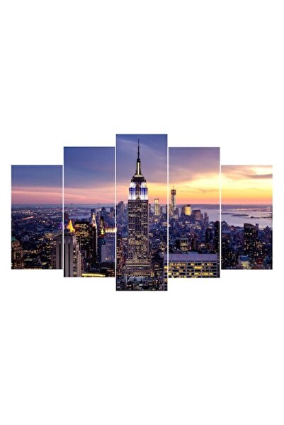 MYONNA IT & E- COMMERCE Tablou pe pânză Empire State Building 100x60cm Set de 5 multicolor
